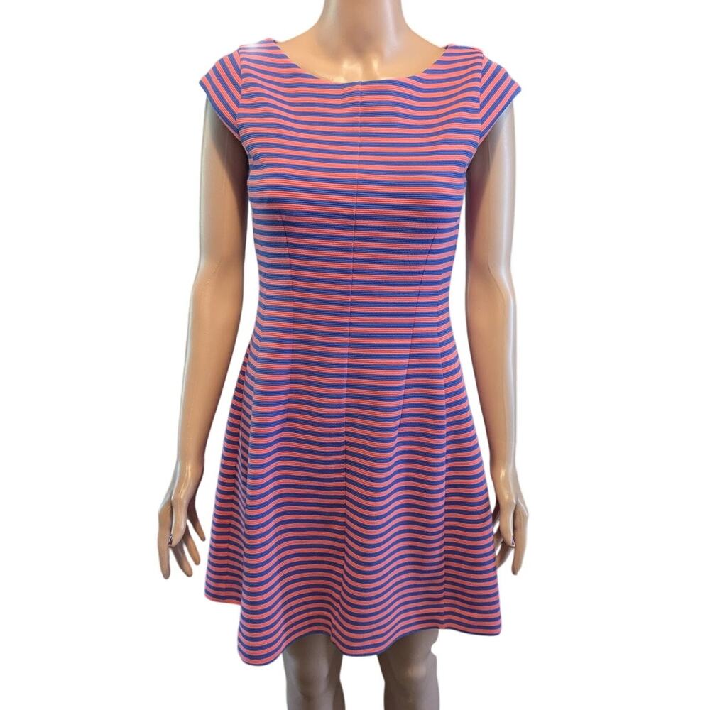 Lilly Pulitzer Briella Shift Dress Small Pink Blue Ottoman Stripe Resort Preppy
